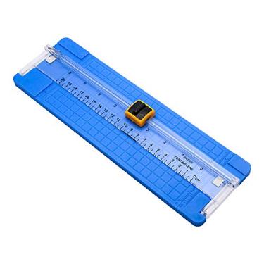 Imagem de Cortador de papel azul de 220 mm, cortador de papel tamanho A4 com proteção automática de segurança para cupons e fotos