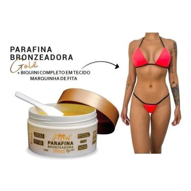 Imagem de Biquíni para Marquinha tipo Fita em Tecido (Tamanho único) Com Parafina Bronzeadora Bronzeador