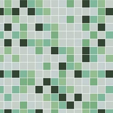 Imagem de Papel de Parede Adesivo Pastilha Diversos Modelos Tons de Verde Rolo 1m Pastilha Verde:PS006