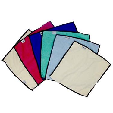 Imagem de Pacote com 6 unidades de microfibra dupla face multiuso sem arranhões, pano de prato resistente para limpeza de pratos, pano de lavar, toalha, esponja, panelas, pias, etc. no banheiro da cozinha