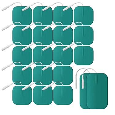 Imagem de Qocum Pastilhas de substituição General TENS, pastilhas de eletrodo OTC estilo pino clássicas compatíveis com a maioria das máquinas TENS, feitas de tecido super macio e gel de aderência premium (sem látex) - pacote com 20