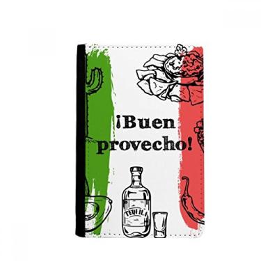 Imagem de Porta-passaporte de cacto redondo bandeira da cozinha do México Sketch Notecase Burse capa carteira porta-cartão, Multicolor