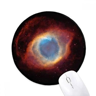 Imagem de Mouse pad vermelho azul planeta estrela nebulosa tapete redondo para computador