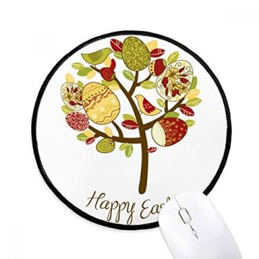 Imagem de Feliz Páscoa Festival Religião Ovo Árvore Mouse Pad Desktop Escritório Tapete Redondo para Computador