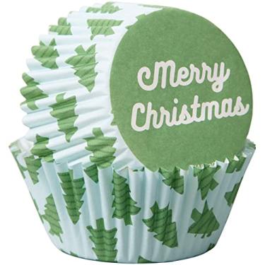 Imagem de Non-Food Items 415-0-0111 Copos de assar, árvore de Natal feliz