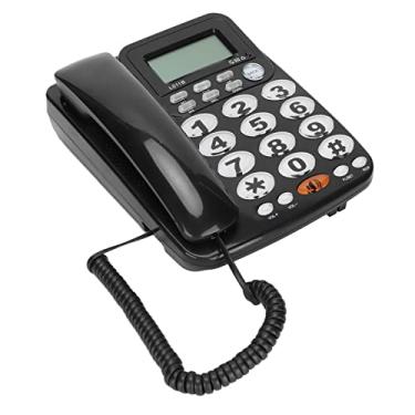 Imagem de Telefone com fio com viva-voz, identificador de chamadas, seleção do toque de chamada recebida, ajuste de volume, botão grande, telefone de mesa para idosos Home Office
