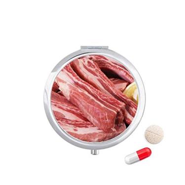 Imagem de Porta-comprimidos, porta-comprimidos, textura de carne crua, bolso para remédios