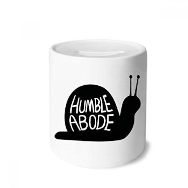 Imagem de DIYthinker Caixa de moeda de cerâmica preta com contorno de animal de caracol natural, presente de cofrinho