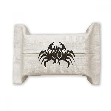 Imagem de Bolsa de linho de algodão com ilustração de insetos, estampa de aranha preta