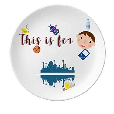 Imagem de Symbolic Reflection Prato de porcelana ambiente arquitetônico paisagem urbana jantar redondo menino homem