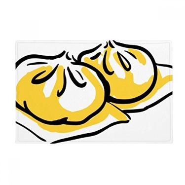 Imagem de DIYthinker Tapete chinês com padrão delicioso de pratos chineses, tapete antiderrapante para porta de banheiro