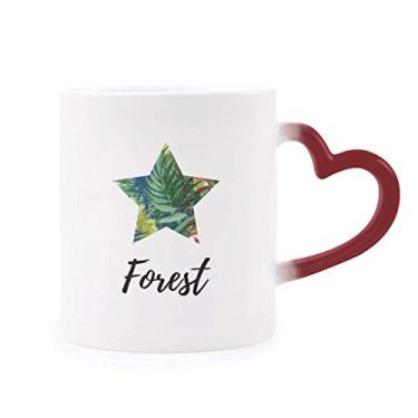 Imagem de Caneca de grés com estampa tropical flor sensível ao calor mudança de cor vermelha