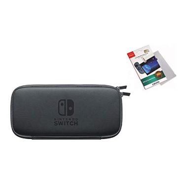 Imagem de Capa Case Estojo Para Nintendo Switch Console + Pelicula Vidro - Preta.