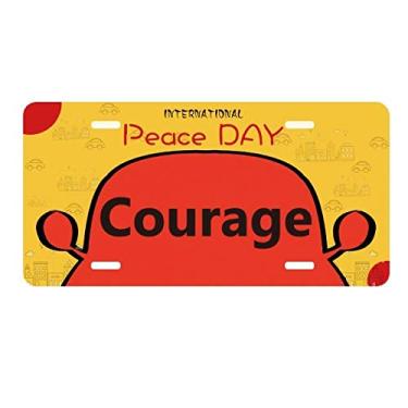 Imagem de DIYthinker Palavra de coragem frases inspiradoras placa etiqueta decoração de carro dia da paz