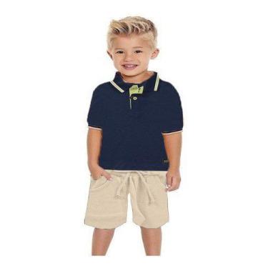 Imagem de Conjunto Infantil Criança Menino Short + Camisa Polo 1 Ao 10 - Anjo Da