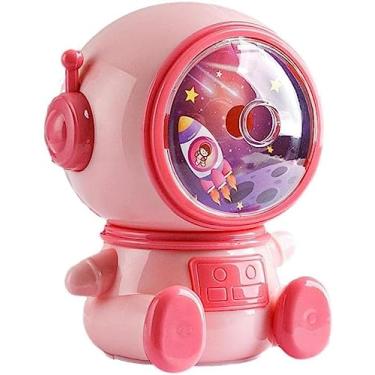 Imagem de Maommadio Apontador de Lápis Astronauta Ajustável em Terceira Marcha Manivela Automaticamente Apontador de Lápis Aluno (Rosa)