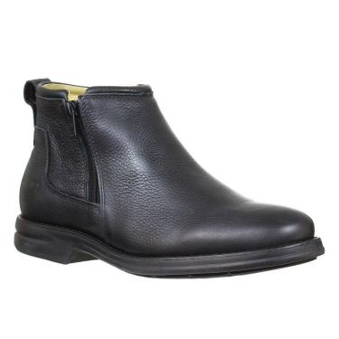Imagem de Botina Masculina Bico Redondo Preta Zebu 33566