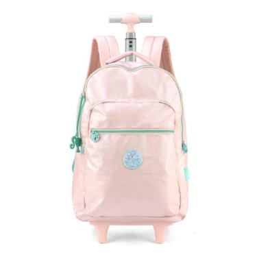 Imagem de Mochila Feminina Escolar Notebook Rodinhas Barbie Rosa