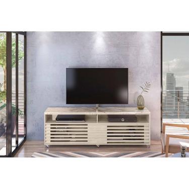 Imagem de Bancada Frizz Cross para TV de até 65 polegadas -  CALACATA / OFF WHITE - Madetec