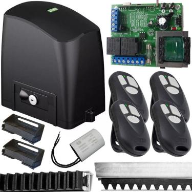 Imagem de Kit Motor Automatizador Portão Deslizante Dz 1/4 Slider Pl Maxi 400kg Controles 3 Mt Cremalheira Rcg 110v