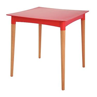Imagem de Mesa Tramontina Diana Summa em Polipropileno Vermelho com Pernas de Madeira