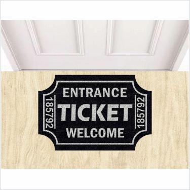 Imagem de Tapete Capacho Ticket Formato Fundo Preto