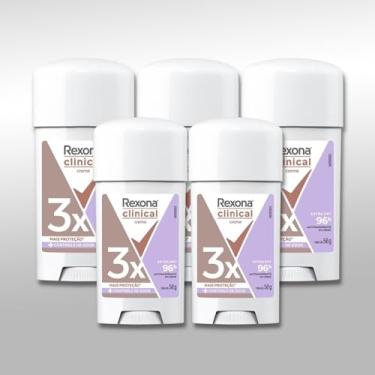 Imagem de Desodorante REXONA CLINICAL Extra Dry Creme 58g - KIT COM 5 UNIDADES