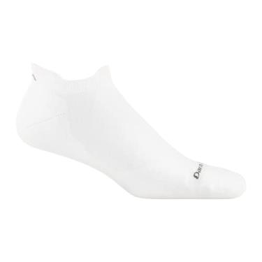 Imagem de Darn Tough Meias masculinas Run No Show Tab ultraleves com almofada – Meias de lã merino brancas médias para corrida