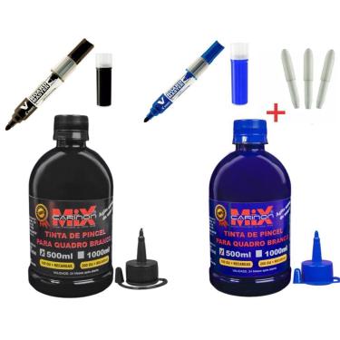 Imagem de Combo Tinta Marcador De Quadro Branco 500Ml +2 Pincel Pilot