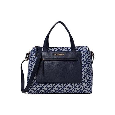 Imagem de Tommy Hilfiger Alexis II Bolsa conversível com zíper superior, Azul-marinho/branco, One Size