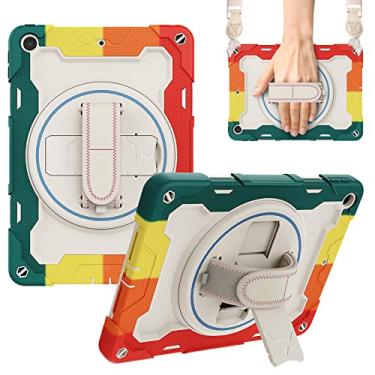 Imagem de QYiiD Capa para Lenovo Tab K10 2021/M10 FHD Plus 10,3 polegadas (2020 2ª Geração), capa protetora resistente e robusta para crianças com suporte giratório de 360° e alça de ombro para