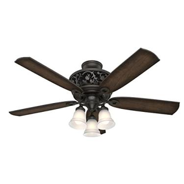 Imagem de Ventilador de teto interno Hunter Promenade com luzes de LED e controle remoto, 137 cm, Brittany Bronze
