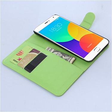 Imagem de Capa MEIZU MX4 Pro – Capa carteira com suporte de couro PU Manyip para MEIZU MX4 Pro, capa de proteção de telefone estilo empresarial, capa com [compartimentos para dinheiro e cartão]