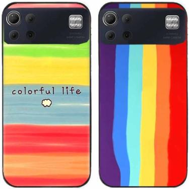 Imagem de 2 peças colorido vida arco-íris impresso TPU gel silicone capa de telefone traseira para LG Series (LG K92 5G)