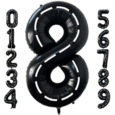 Imagem de 40 Inch Race Car Black Number 8 Balloon Large Size Jumbo Digit Foil Mylar Racetrack Helium Balloons for Boys 8th Racing Car Monster Truck Theme Birthday Party Anniversary Celebration Decoration
