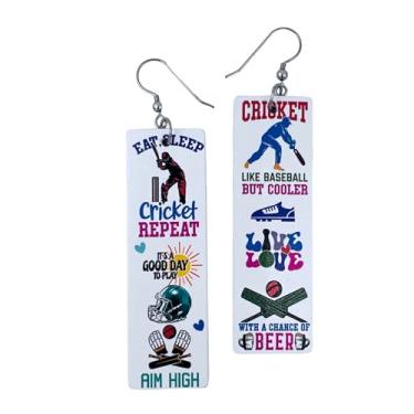 Imagem de Brincos de vôlei femininos - Joias de beisebol - Brincos de basquete - Joias de hóquei no gelo - Acessórios de futebol - Brincos de softbol para meninas - futebol, patinação no gelo, Medium, Madeira,