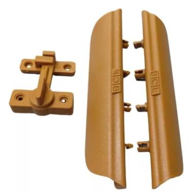 Imagem de 1 Puxador De Porta Sanfonada + 1 Trinco Bcf Branco (Cerejeira)