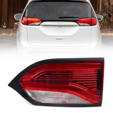 Imagem de FIONE Conjunto de luz traseira interna de LED completo compatível com Chrysler Pacifica 2017-2020 e Voyager 2020-2022 lâmpada de freio de substituição de lanterna traseira moldura preta com luzes