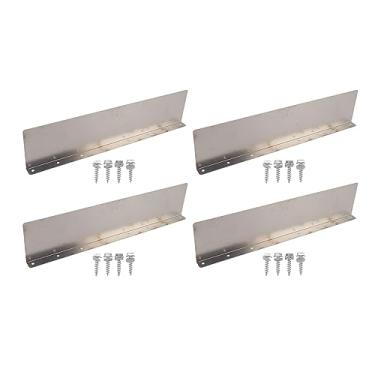 Imagem de Protetores contra respingos de vale de calha de alumínio de 4 pacotes, protetor de calha de telhado de água de chuva dobrável com parafusos, desviador de chuva de telhado dobrável