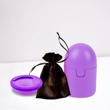 Imagem de Kit Disco Coletor Menstrual com Capsula Esterilizadora e saquinho para guardar - Coletor menstrual ecológico Reutilizável (Saquinho Preto + Esterilizador, Grande)