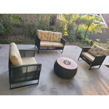 Imagem de Conjunto De Sofá Artesanal De Luxo Para Jardim E Varanda