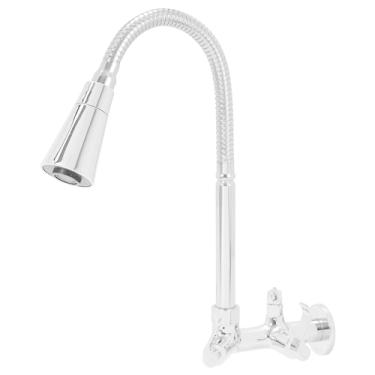 Imagem de Torneira Flexível de Parede com Saída para Purificador Tubo Cromado Dois Jatos Samer