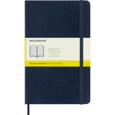 Imagem de Moleskine Classic Notebook, Large, Squared, Blue Sapphire, Soft Cover (5 x 8.25)