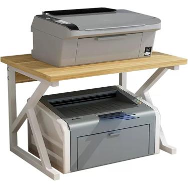 Imagem de Suporte de impressora de 2 camadas Armazenamento de impressora de mesa com prateleira Rack de impressora multifuncional para escritório doméstico para reprodutor de mídia Arquivos de scanner