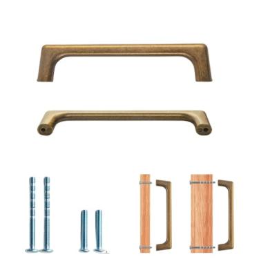 Imagem de Puxador de armário em arco de latão antigo, alças de gaveta em liga de alumínio, alças retrô, hardware de armário, rb, 128mm,1