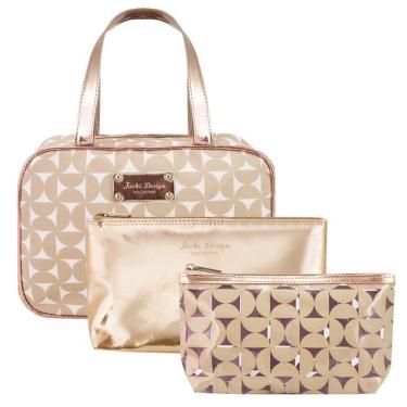Imagem de Kit De Necessaire Com 3 Pçs Glitz Jacki Design Dourado