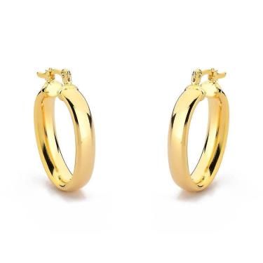 Imagem de Brinco Argola Básica Oval Larga Banhado Ouro 18k