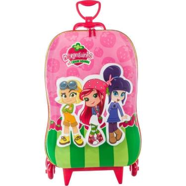 Imagem de Mochila de Rodinhas 3D Maxtoy Moranguinho Rosa-Unissex