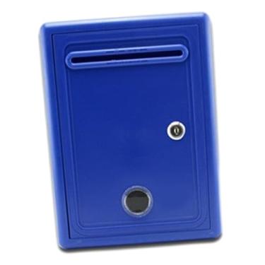 Imagem de Generic Sugestão caixa de doação caixa de votação com slot e bloqueio montado na parede com janela para casa escritório sala de aula caixa de correio, Azul