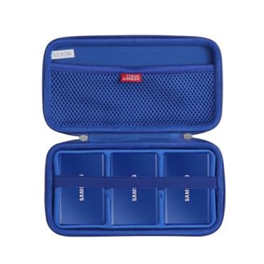 Imagem de Hermitshell Capa rígida de viagem para Samsung T7 SSD portátil 1TB 2TB 500GB USB 3.2 unidade de estado sólido externa (capa para 3 discos rígidos, azul safira)